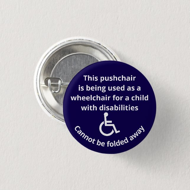 Benutzerdefinierter Hinweis: Kinderwagen-Rollstuhl Button (Vorne & Hinten)