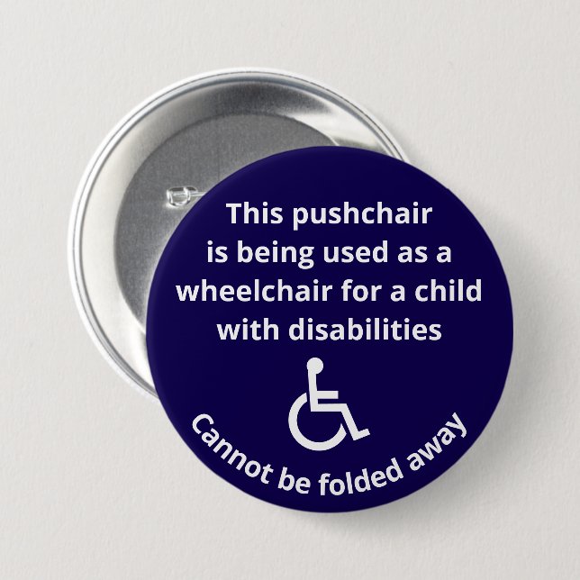 Benutzerdefinierter Hinweis: Kinderwagen-Rollstuhl Button (Vorne & Hinten)