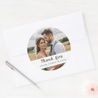 benutzerdefinierter Hochzeit Danke Einzelbild-Aufk Runder Aufkleber