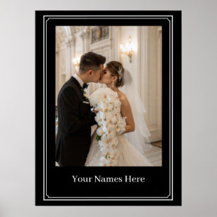 Benutzerdefinierter Hochzeit-Portrait-Poster Poster