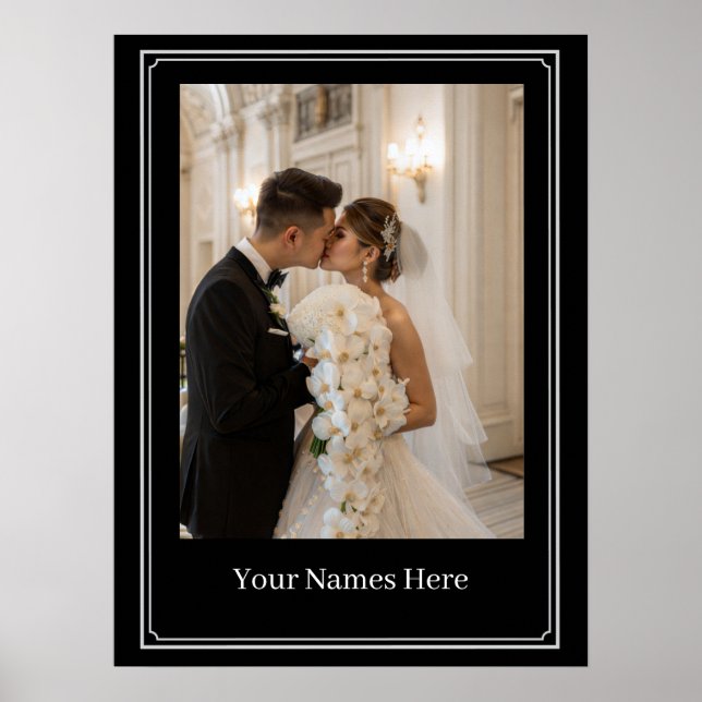 Benutzerdefinierter Hochzeit-Portrait-Poster Poster (Vorne)