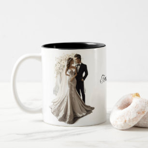 Benutzerdefinierter Hochzeits-Kaffee-Tasse mit zwe Zweifarbige Tasse