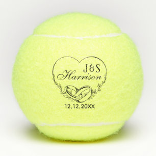 Benutzerdefinierter Hochzeitspaar-Name Datum Hochz Tennisbälle