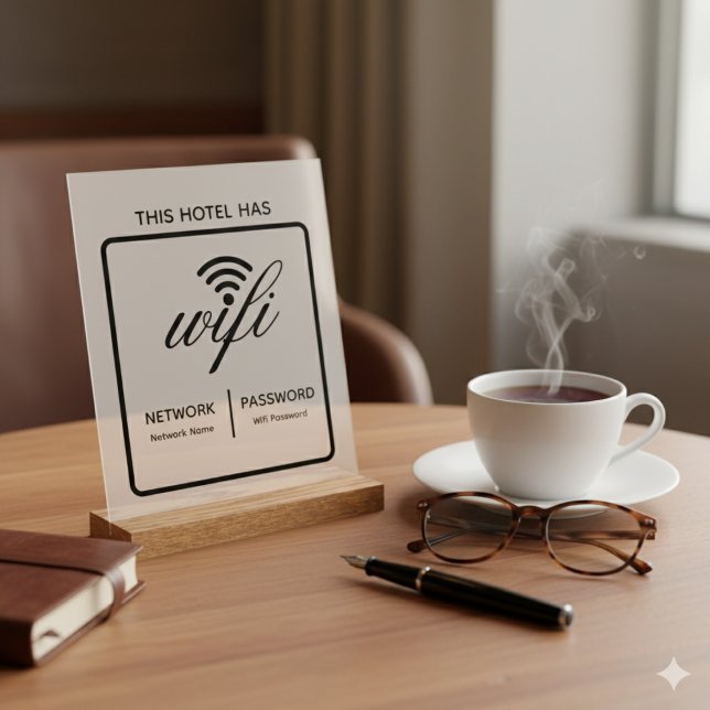 Benutzerdefinierter Hotelname WLAN-Kennwort Acrylschild (Von Creator hochgeladen)