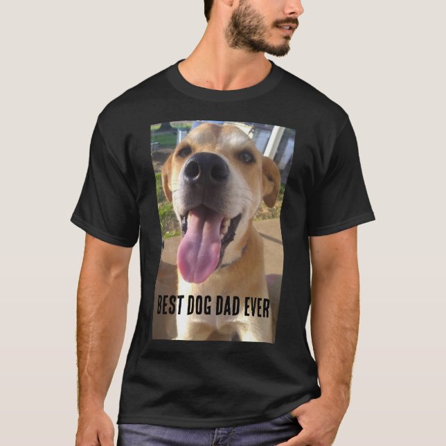 Benutzerdefinierter Hund-Foto-Hund-Vater T-Shirt (Vorderseite)