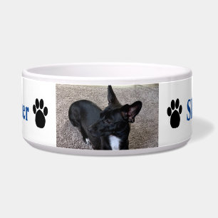 Benutzerdefinierter Hund Foto Name Pfotenabdrücke  Napf