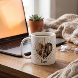 Benutzerdefinierter Hund Foto Stilvoller Gold Herz Kaffeetasse