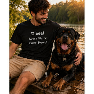 Benutzerdefinierter Hunde-Liebhaber Liebt Wasser T-Shirt