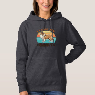 Benutzerdefinierter Hundename Retro-Sonnenuntergan Hoodie