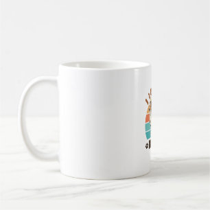 Benutzerdefinierter Hundename Retro-Sonnenuntergan Kaffeetasse