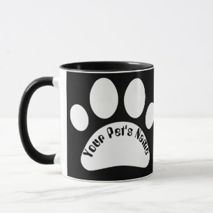 Benutzerdefinierter Hundetatenabdruck Personalisie Tasse