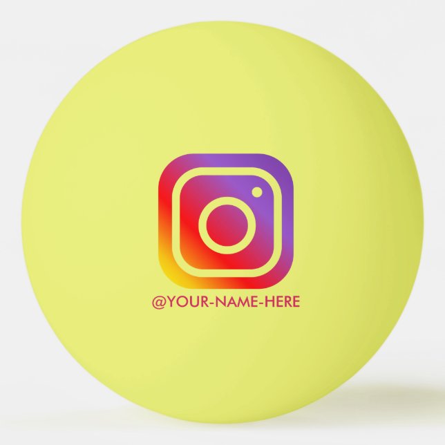 Benutzerdefinierter Instagram Name Minimal Einfach Tischtennisball (Vorderseite)