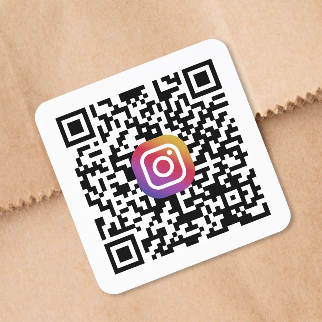 Benutzerdefinierter Instagram-QR-Code Quadratischer Aufkleber (Custom Instagram QR Code Square Sticker)