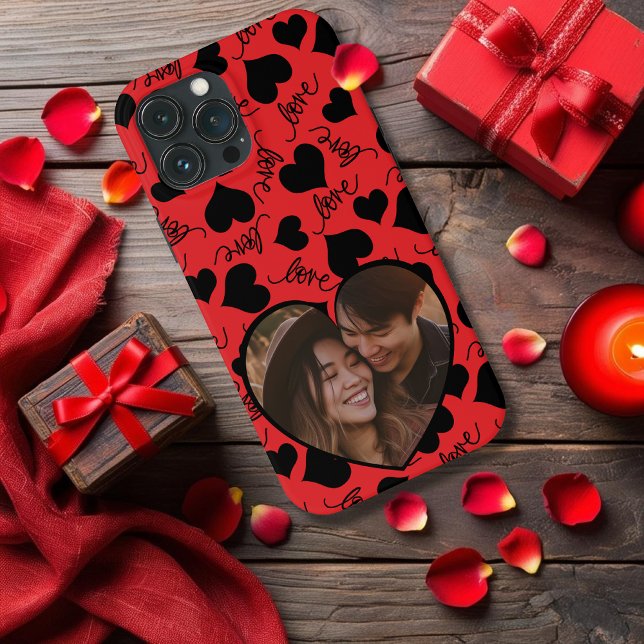 Benutzerdefinierter iPhone-Fall | Herzgestalterisc iPhone Hülle (Custom iPhone Case | Heart-Shaped LOVE Design red)