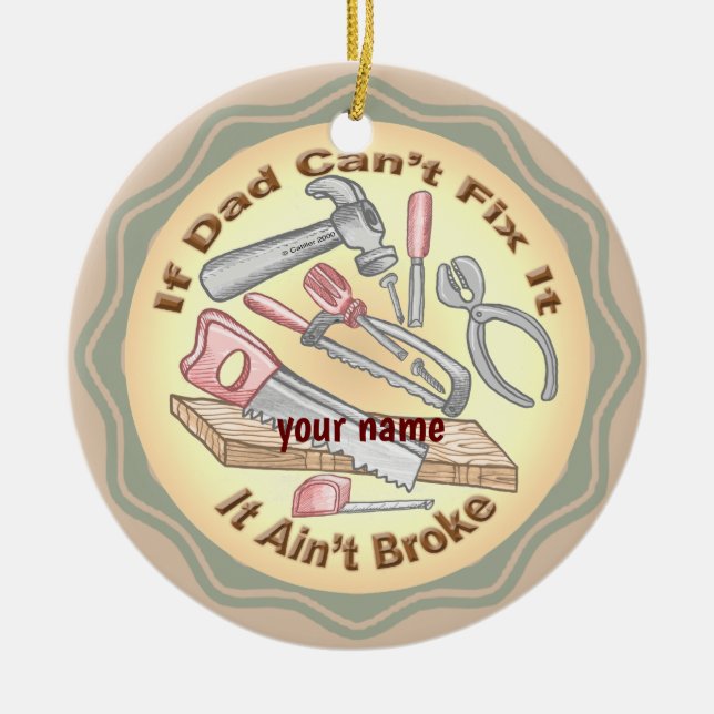 Benutzerdefinierter IT-Vater reparieren Keramik Ornament (Vorne)