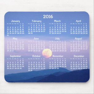 Benutzerdefinierter Jahreskalender 2016 Mausknöpfe Mousepad