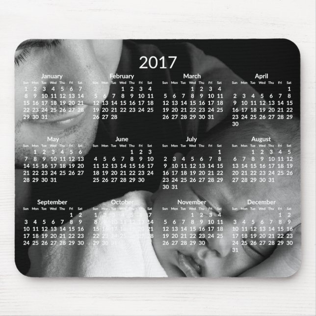 Benutzerdefinierter Jahreskalender 2017 Mousepads (Vorne)