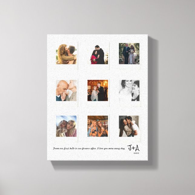 Benutzerdefinierter Jahrestag Foto Collage Frame Leinwanddruck (Vorderseite)