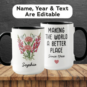 Benutzerdefinierter Januar-Geburtsblumenbecher - N Tasse