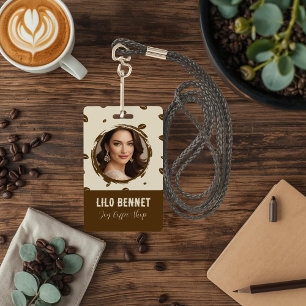 Benutzerdefinierter Kaffeeshop-Badge mit QR-Code Ausweis