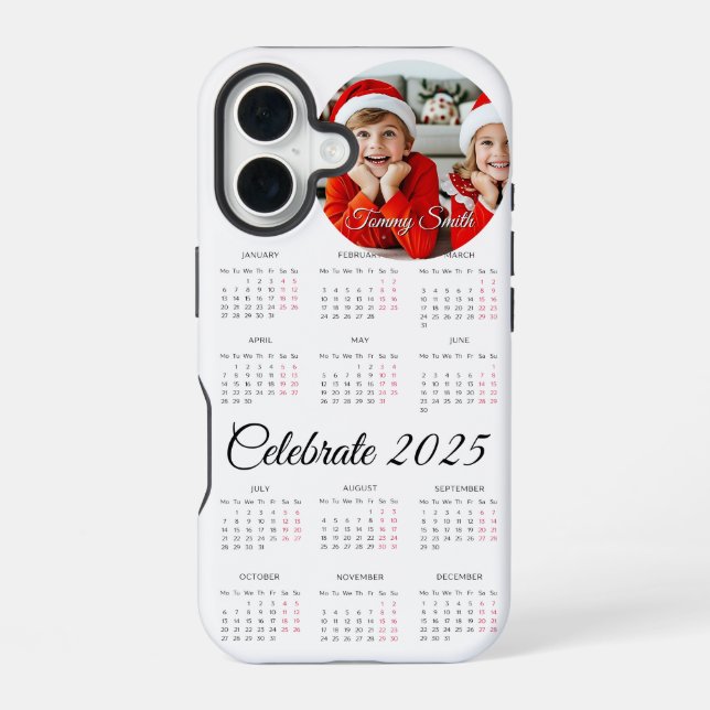 Benutzerdefinierter Kalender 2025 iPhone 16 Hülle (Rückseite)