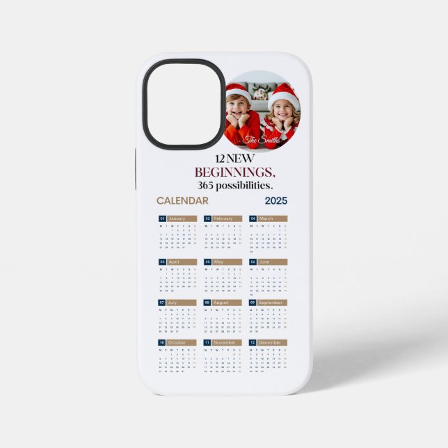 Benutzerdefinierter Kalender 2025 iPhone Hülle (Rückseite)