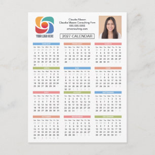 Benutzerdefinierter Kalender 2027 Geschäft Logo Un Postkarte