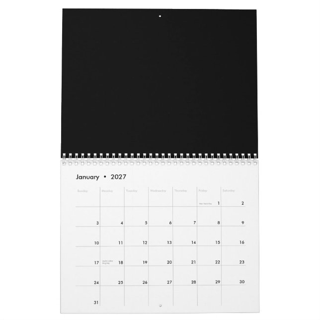 Benutzerdefinierter Kalender . Ästhetische und Ill (Jan 2027)