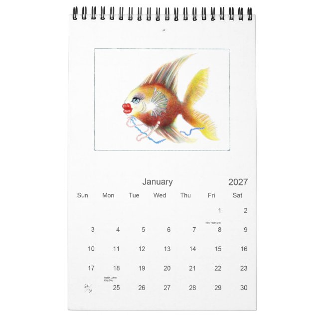 Benutzerdefinierter Kalender: Fantasy Fish Kalender (Jan 2027)