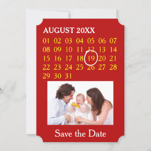 Benutzerdefinierter Kalender + Foto, Backgr, Text Save The Date