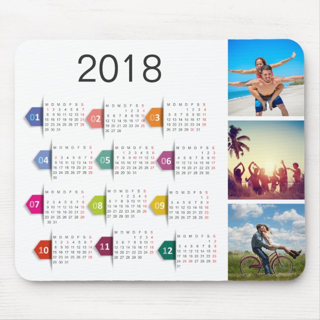 Benutzerdefinierter Kalender für FotoCollage Mousepad (Vorne)
