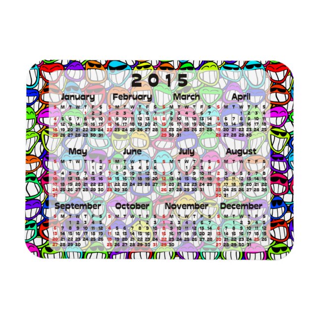 Benutzerdefinierter Kalender + Ihr eigenes Foto /  Magnet (Horizontal)