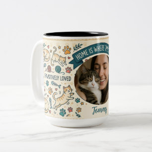Benutzerdefinierter Katzenliebhaber-Becher mit Fot Zweifarbige Tasse