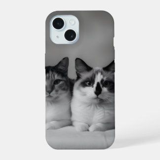 Benutzerdefinierter Katzenporträt-iPhone 15 Slim F iPhone 15 Hülle