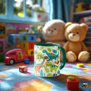Benutzerdefinierter Kawaii-Dinosaurier-Abenteuer-B Tasse