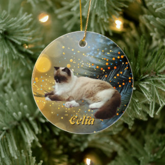 Benutzerdefinierter keramischer Weihnachts-Haustie Keramik Ornament