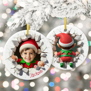 Benutzerdefinierter Kinder-Gesichtsfoto Lustiger W Keramik Ornament