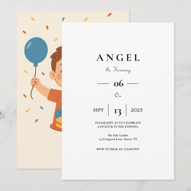 Benutzerdefinierter Kindergeburtstag Einladung mit (Vorne/Hinten)