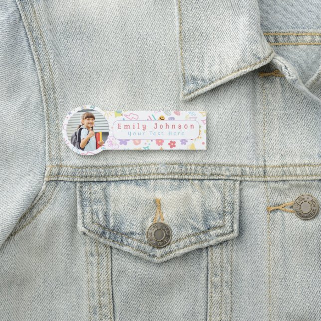 Benutzerdefinierter Kindername & Foto Farbig Namensschild (Beispiel)