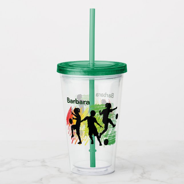 Benutzerdefinierter Kindersoccer Acryltrinkbecher (Vorderseite)
