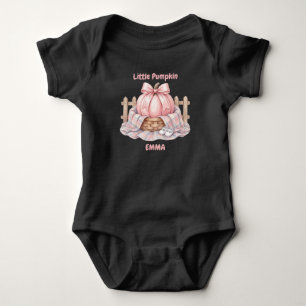Benutzerdefinierter Kleiner Kürbis Pinkoween Baby Strampler