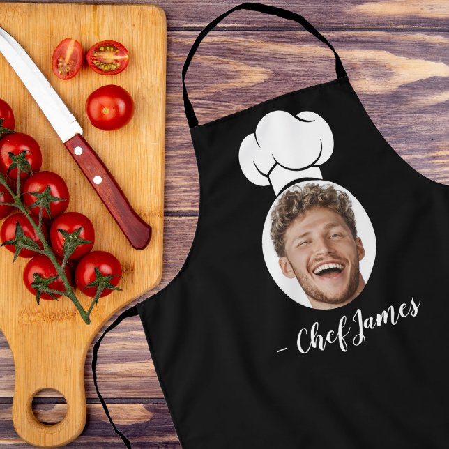 Benutzerdefinierter Koch mit Foto und Name Kochen  Schürze (Von Creator hochgeladen)