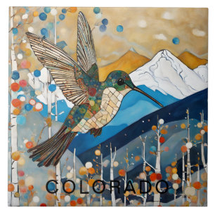 Benutzerdefinierter Kolibri aus den Colorado Mount Fliese