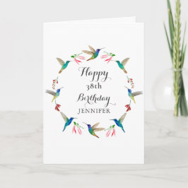Benutzerdefinierter Kolibri-Geburtstag Karte