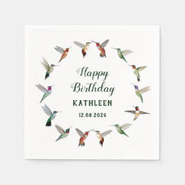 Benutzerdefinierter Kolibri-Geburtstag Serviette