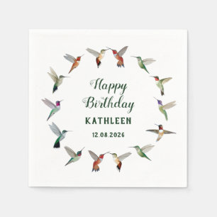 Benutzerdefinierter Kolibri-Geburtstag Serviette