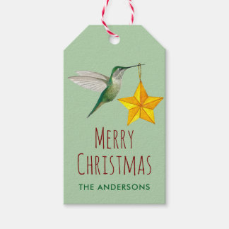 Benutzerdefinierter Kolibri und Stern Geschenkanhänger