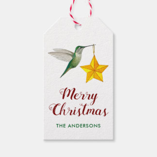 Benutzerdefinierter Kolibri und Stern Geschenkanhänger