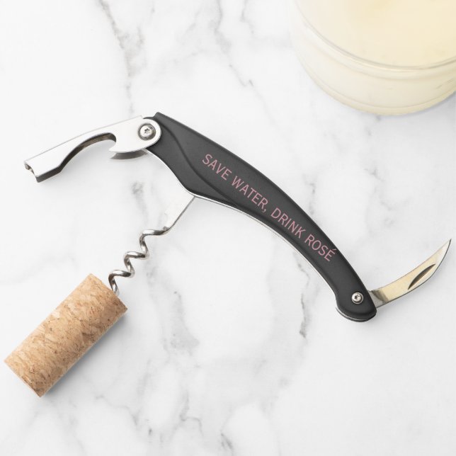 Benutzerdefinierter Korkenzieher-Öffner mit Rosé-W Kellnermesser (Vorderseite)