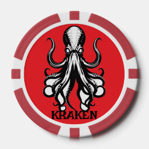 Benutzerdefinierter Kraken-Oktopus-Tintenfisch-Nam Pokerchips